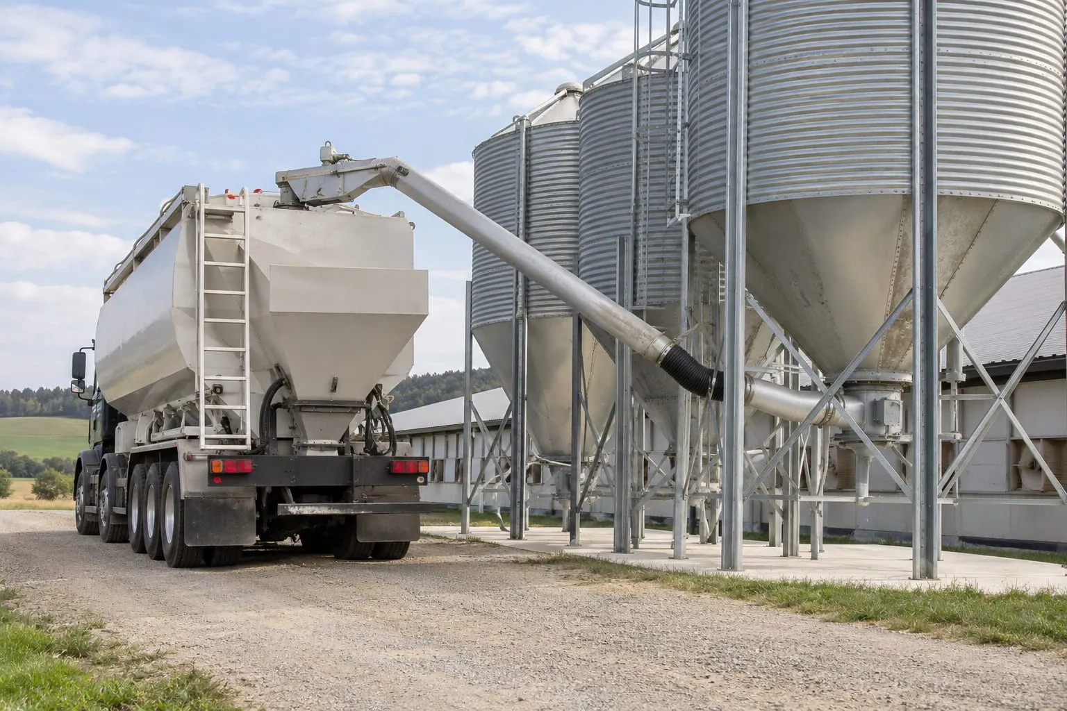 Bulk Feed Trucks for a pig farm