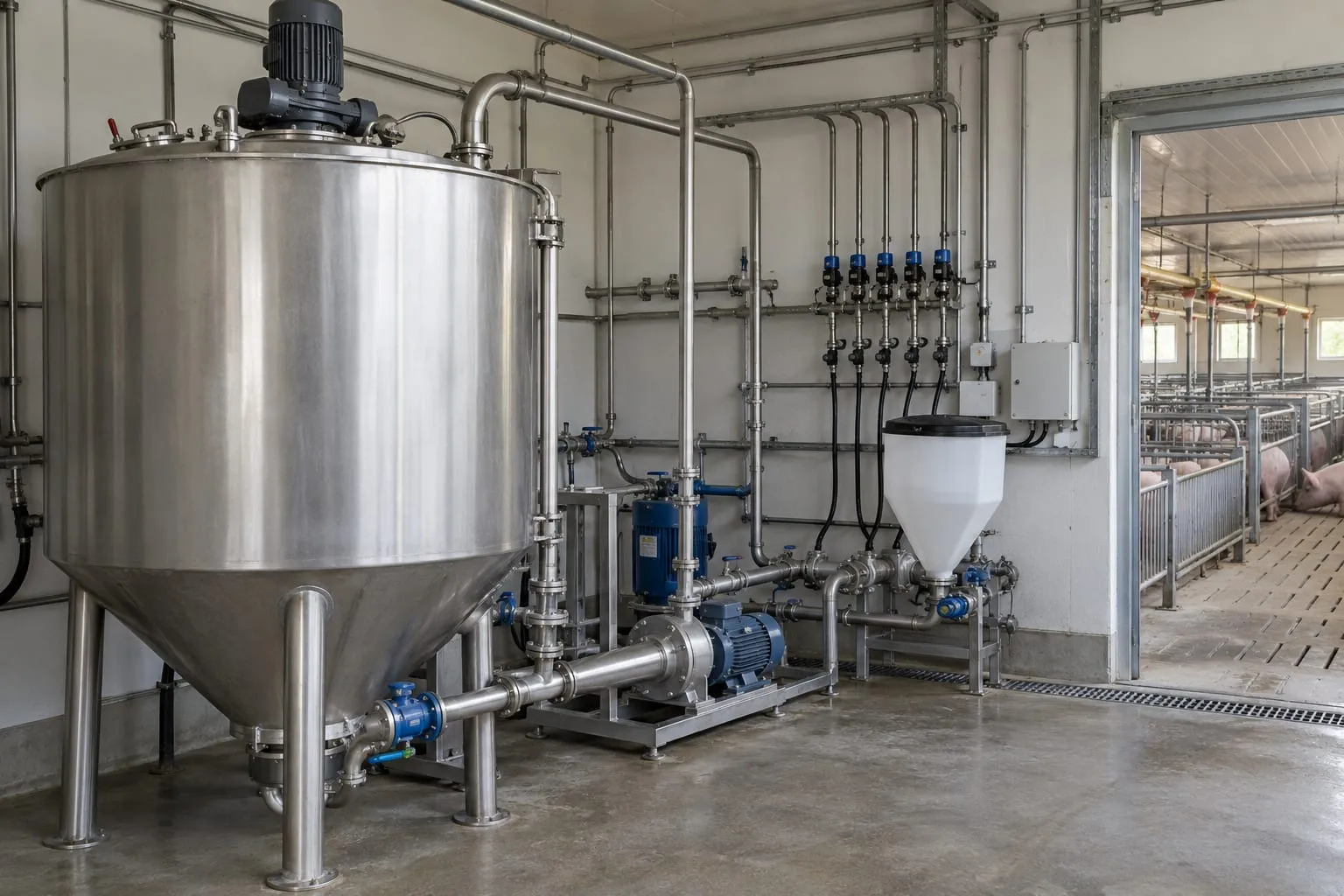 Liquid Feeding Systems for a pig farm